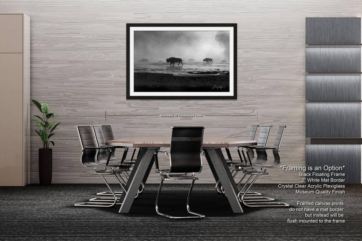 a black and white photo of a table and chairs