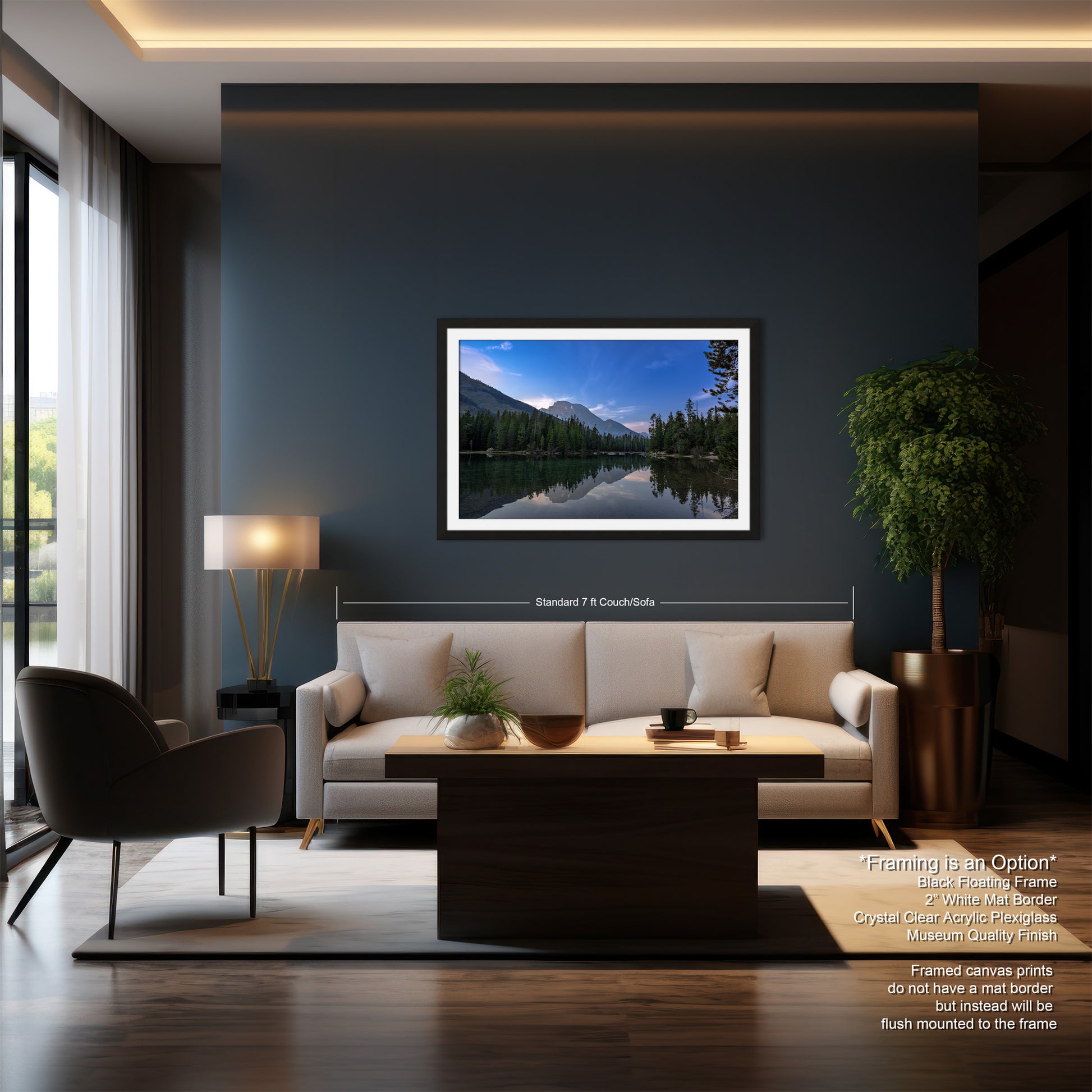 a living room with a couch a table and a chair