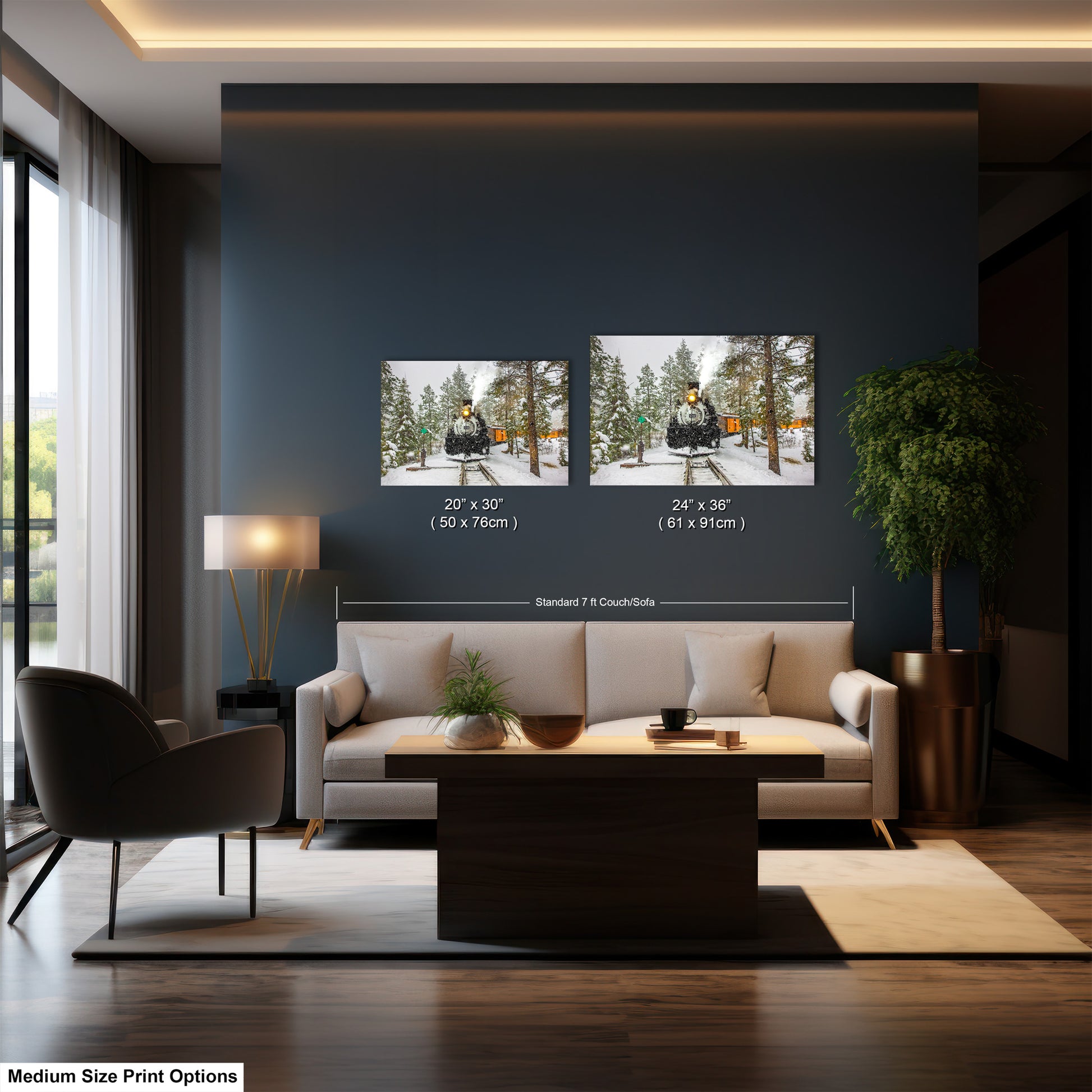 a living room filled with furniture and a large window