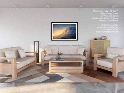 a living room filled with furniture and a painting on the wall