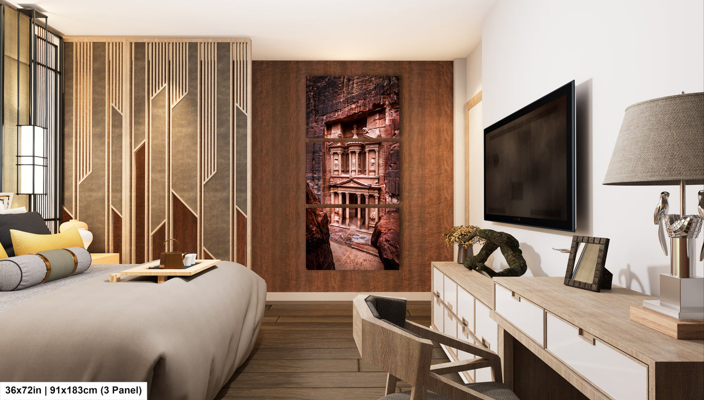 a bed room with a neatly made bed and a flat screen tv