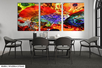 a dining room with a table and four chairs