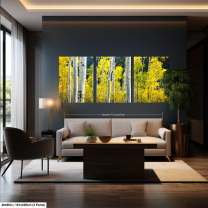 a living room filled with furniture and a painting on the wall