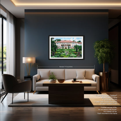 a living room with a couch a chair and a painting on the wall