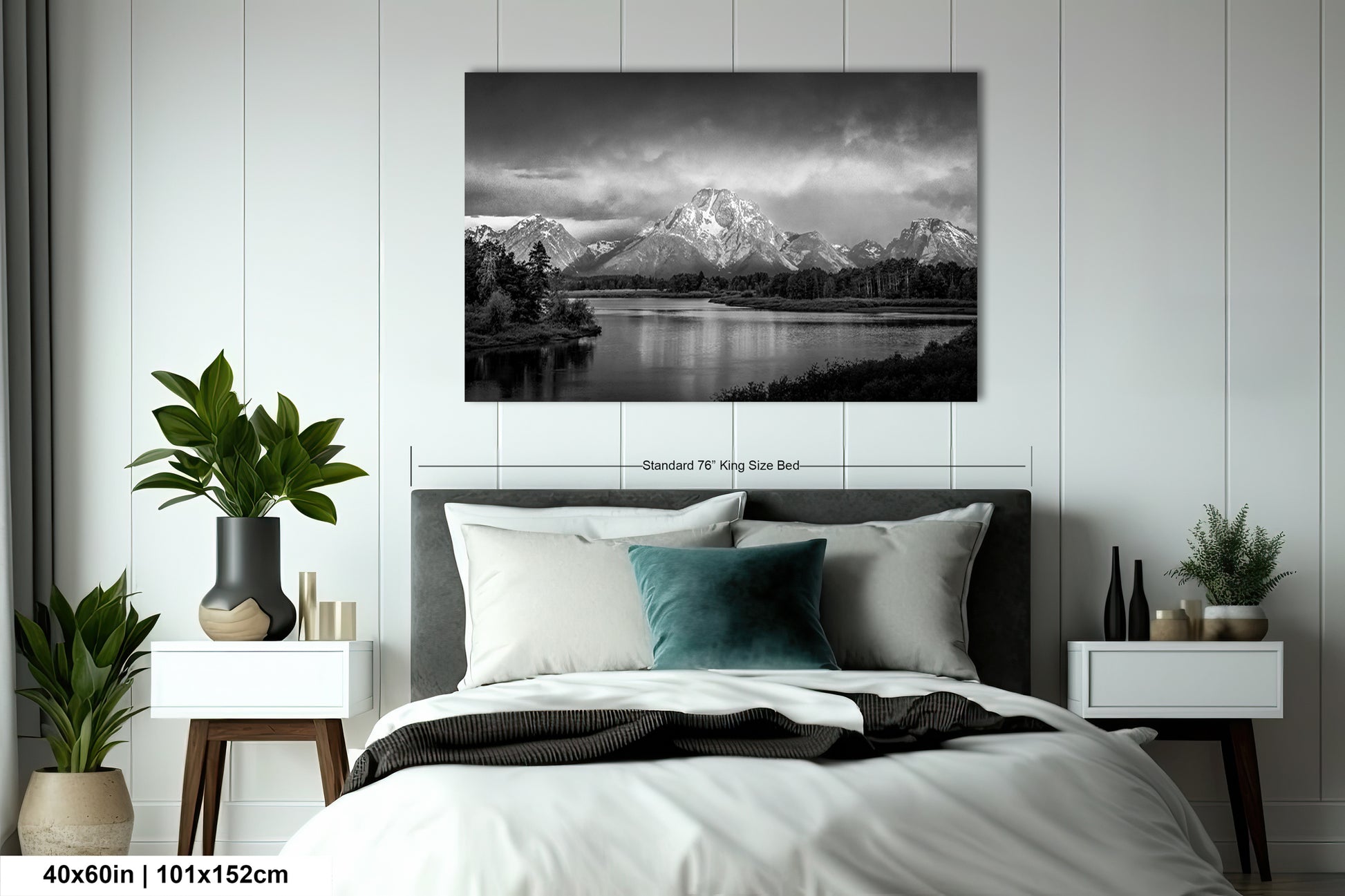 a black and white photo of a bedroom with a bed