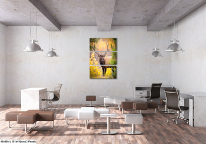 a painting of a deer in a room
