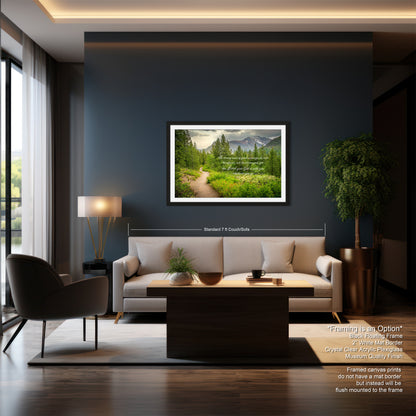 a living room with a couch a chair and a painting on the wall