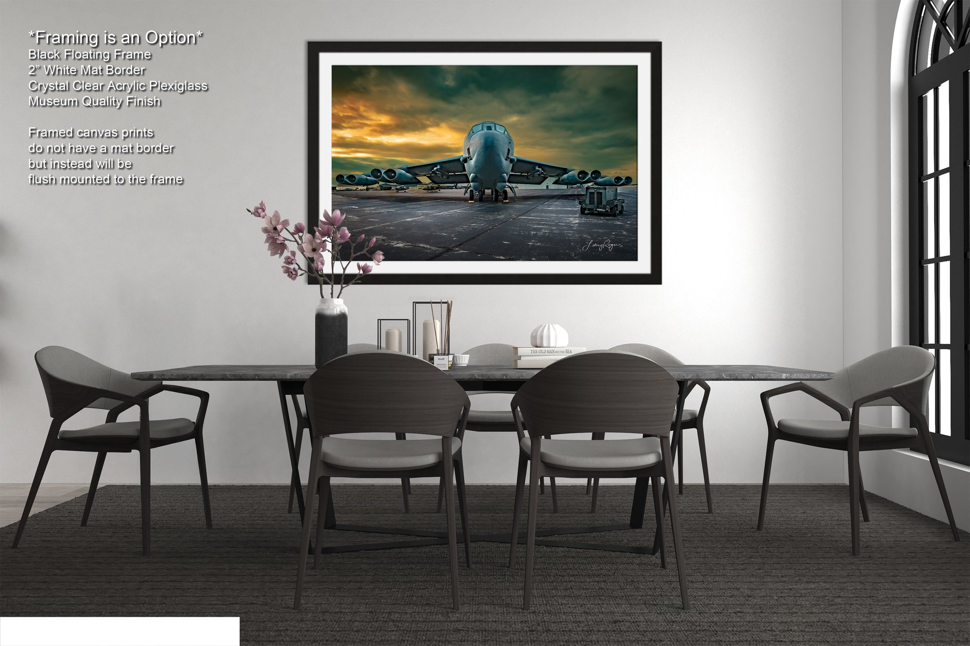 a picture of a dining room with a table and chairs