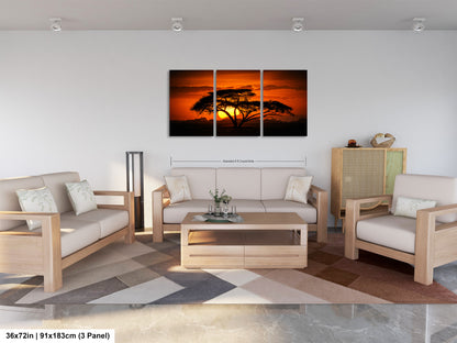 a living room filled with furniture and a painting on the wall