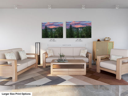 a living room filled with furniture and a painting on the wall