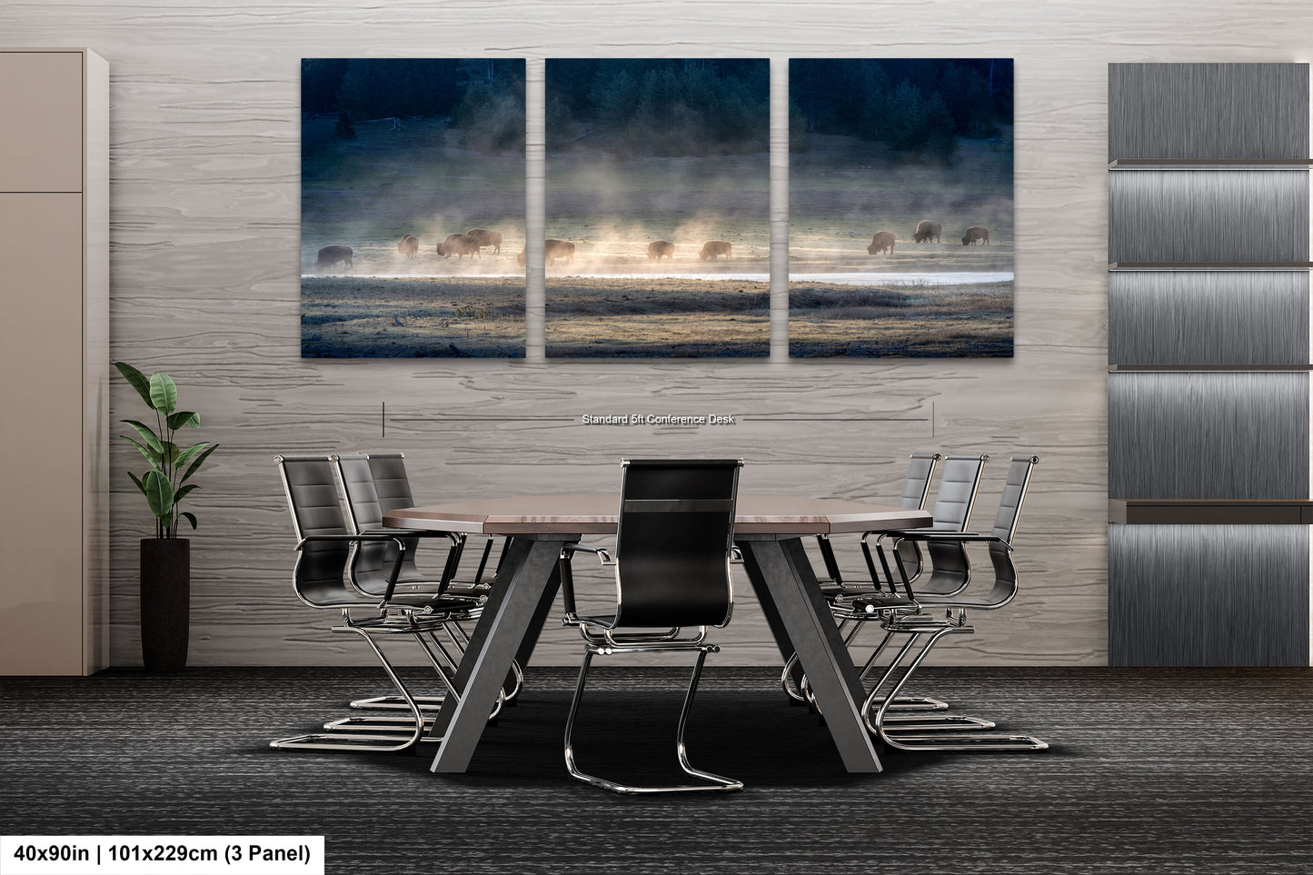 a dining room with a table and chairs