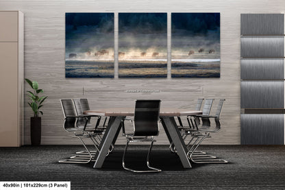 a dining room with a table and chairs