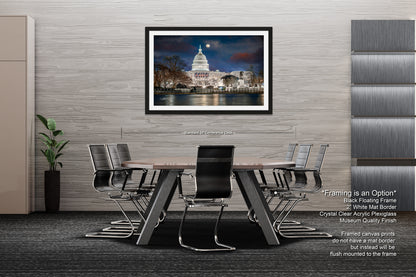 a picture of the capitol building taken from across the river