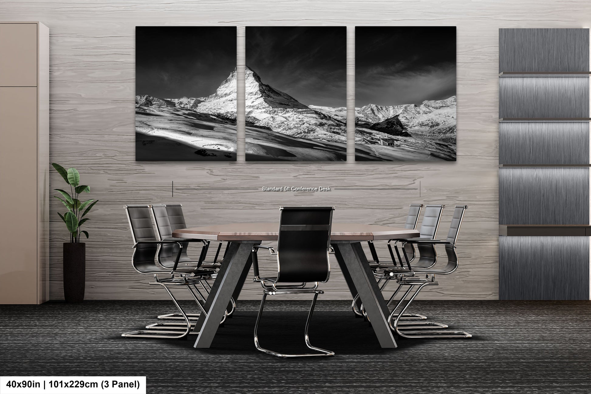 a black and white photo of a dining room table