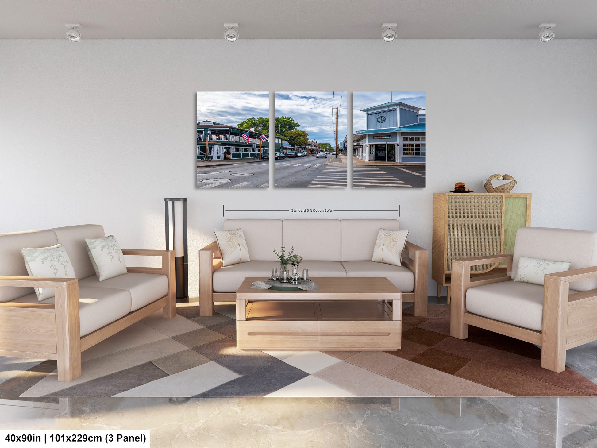 a living room with two couches and a coffee table