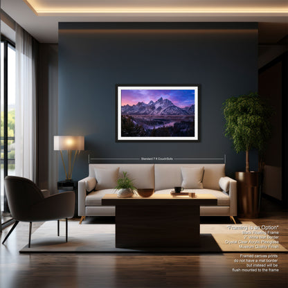 a living room filled with furniture and a painting on the wall