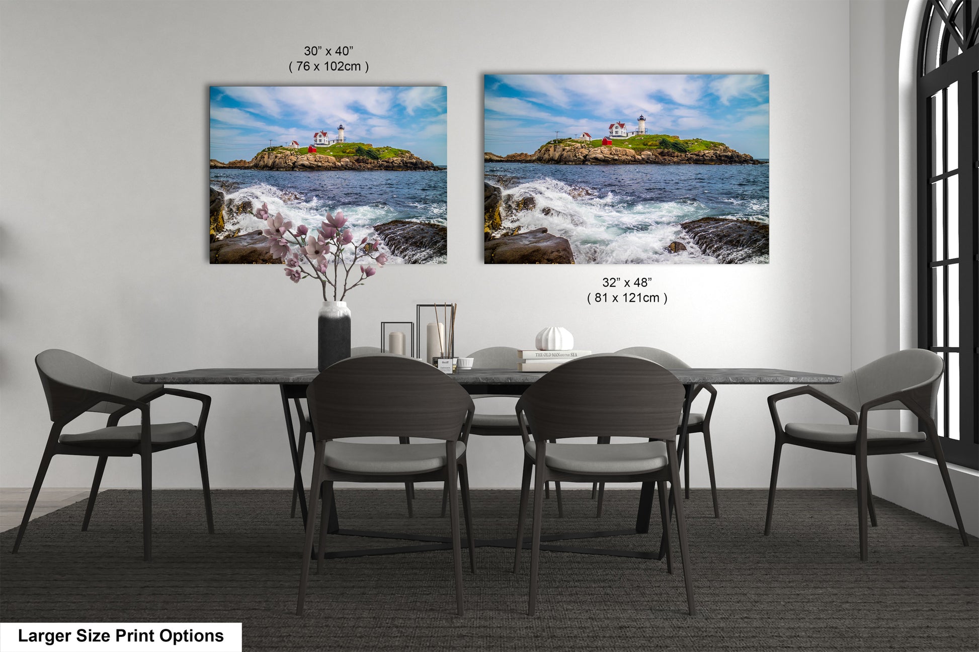 a dining room with a table and chairs