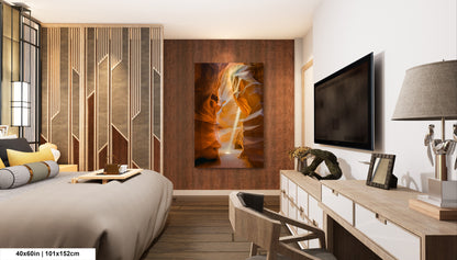 a bed room with a neatly made bed and a flat screen tv