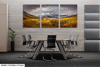 a dining room with a table and chairs