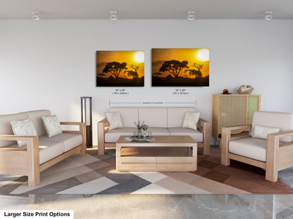 a living room filled with furniture and a painting on the wall