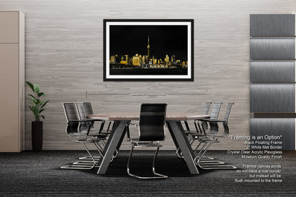 a black and white photo of a city at night