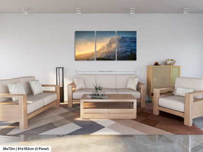 a living room filled with furniture and a painting on the wall