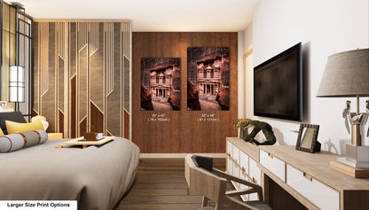 a bed room with a neatly made bed and a flat screen tv