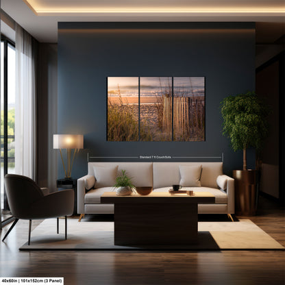 a living room filled with furniture and a painting on the wall
