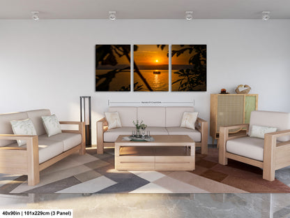 a living room filled with furniture and a painting on the wall