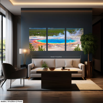 a living room filled with furniture and a painting on the wall