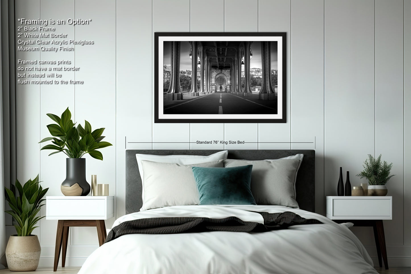 a black and white photo of a bedroom