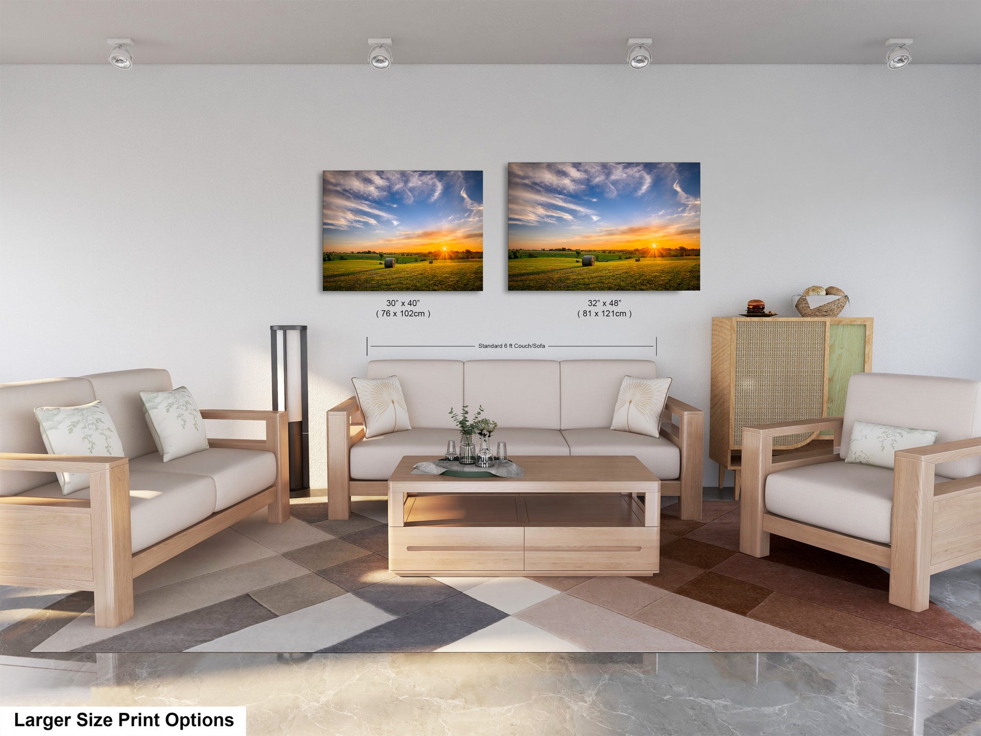 a living room with two couches and a coffee table