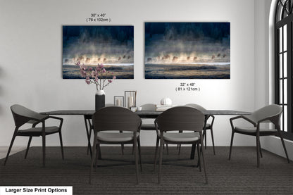 a dining table with four chairs and a vase of flowers