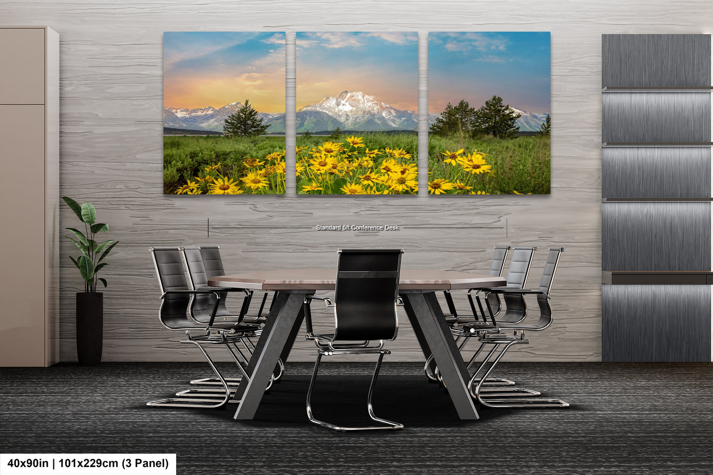 a dining room with a table and chairs