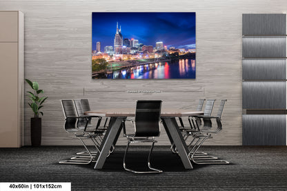 a picture of a city at night taken from across the river