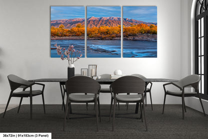 a dining room with a table and chairs