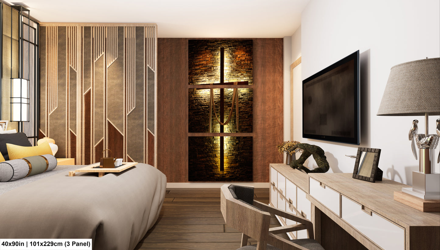 a bed room with a neatly made bed and a flat screen tv