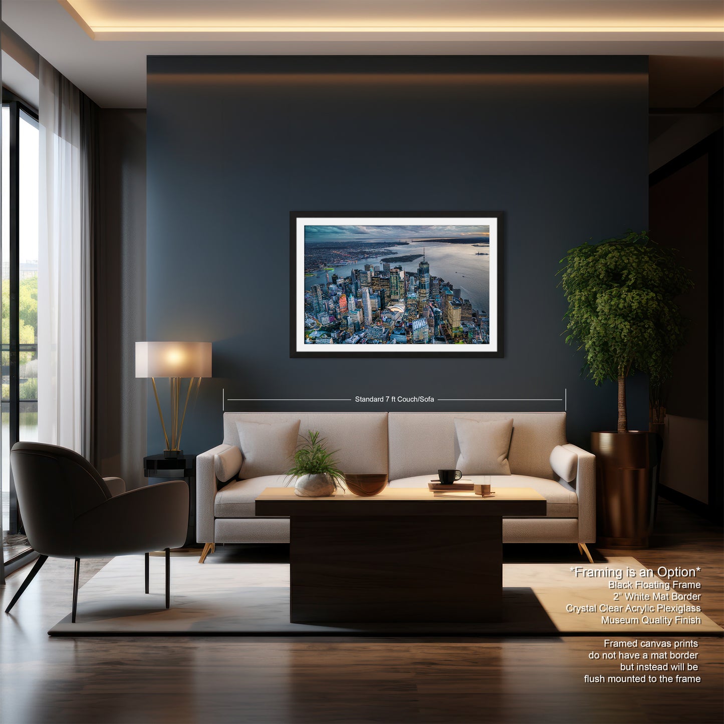 a living room with a couch and a table