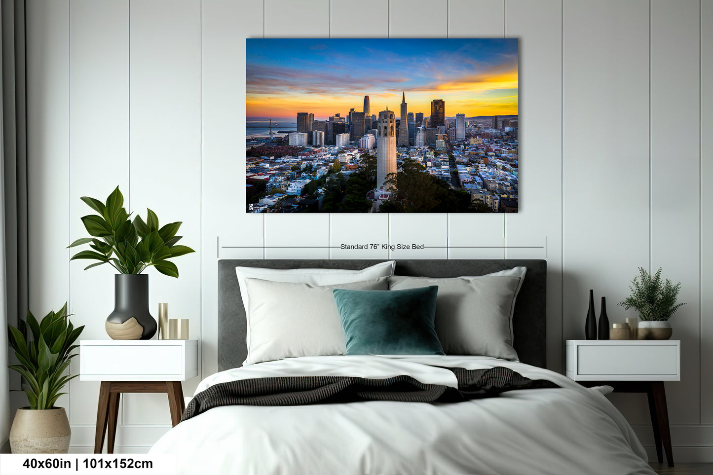 a picture of a city skyline taken from a bedroom