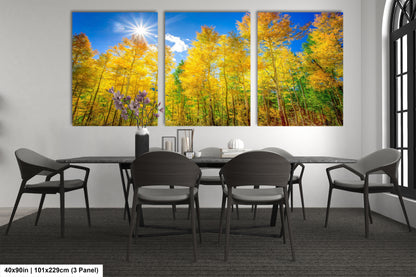 a dining room with a table and four chairs
