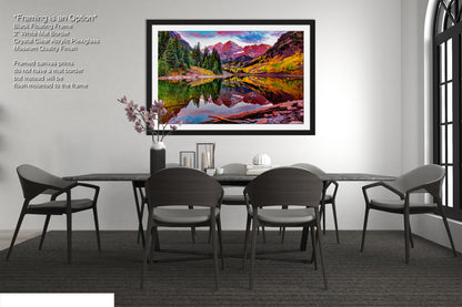 a picture of a dining room with a table and chairs