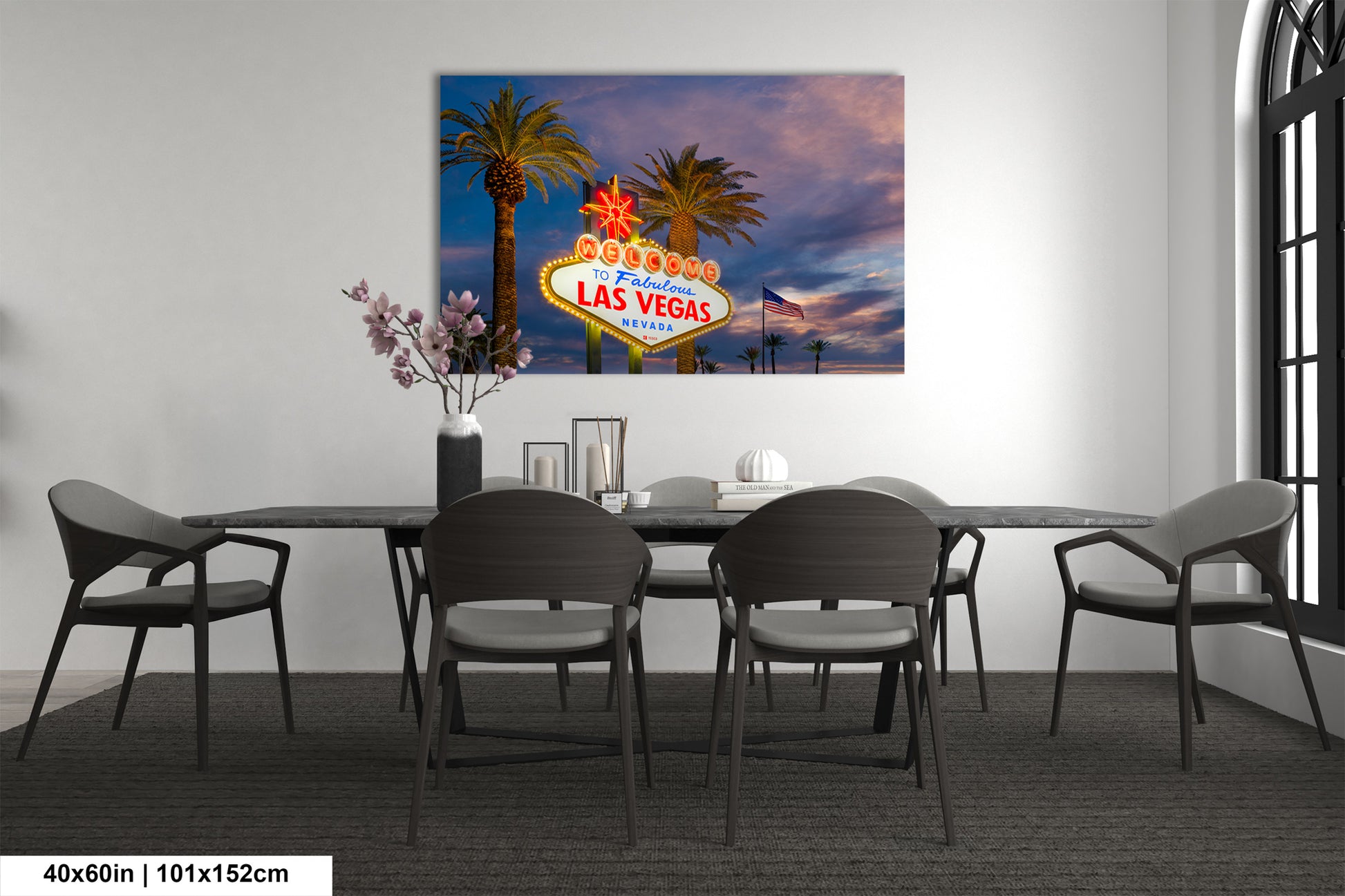 a dining room with a table and chairs