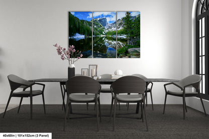 a dining room with a table and chairs