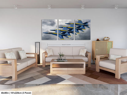 a living room filled with furniture and a painting on the wall
