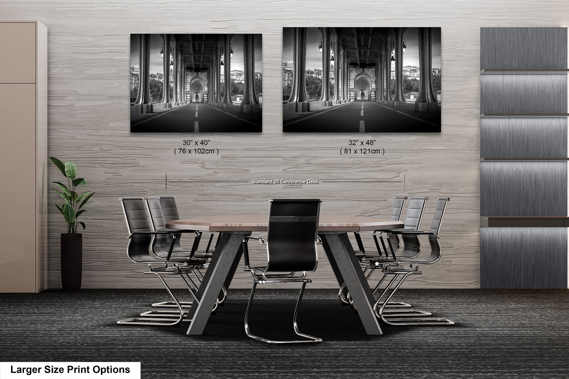 a black and white photo of a table and chairs