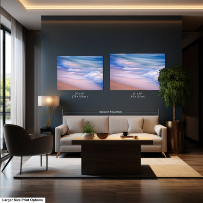 a living room filled with furniture and a painting on the wall
