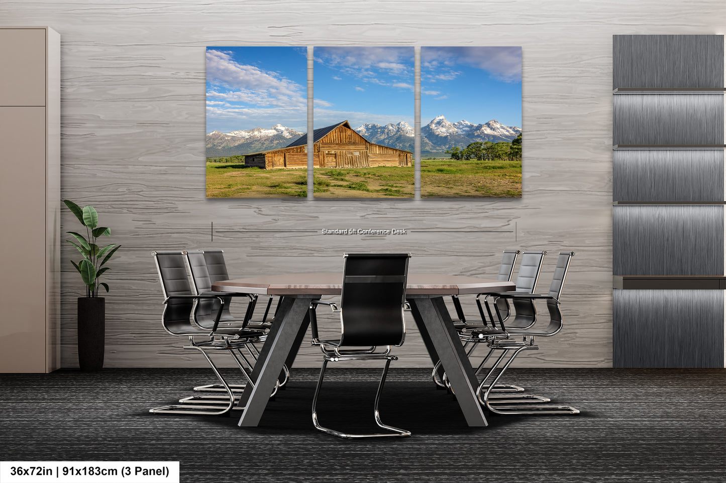 a dining room with a table and chairs