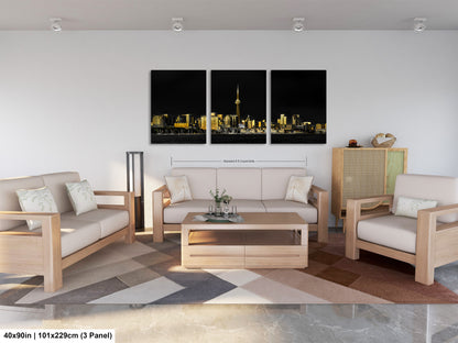 a living room filled with furniture and a painting on the wall