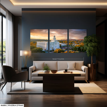 a living room filled with furniture and a painting on the wall