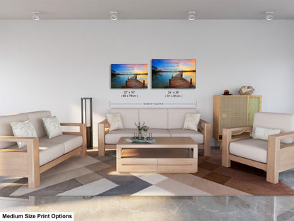 a living room filled with furniture and a painting on the wall